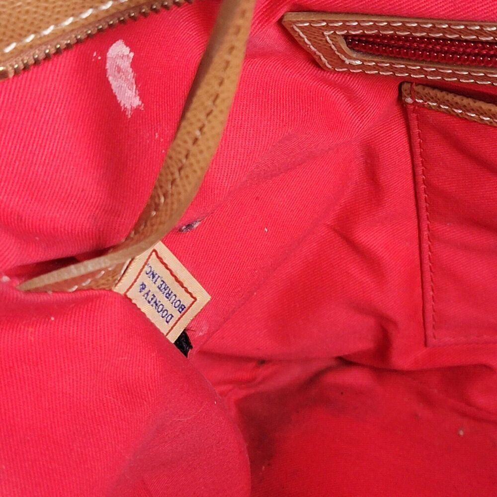 Dooney & Bourke Davis Tassel Saffiano Zip Shopper Tote Pebble Tan Leather Purse - Picture 15 of 16